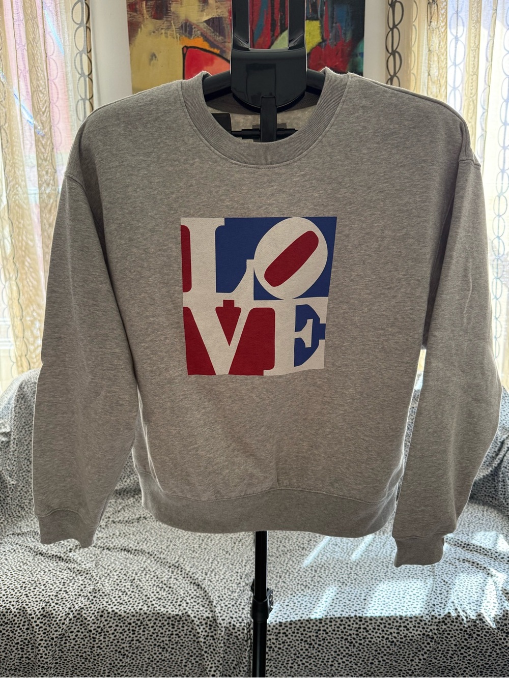 GAP Grey Crewneck Sweatshirt with Richard Indiana LOVE Graphic